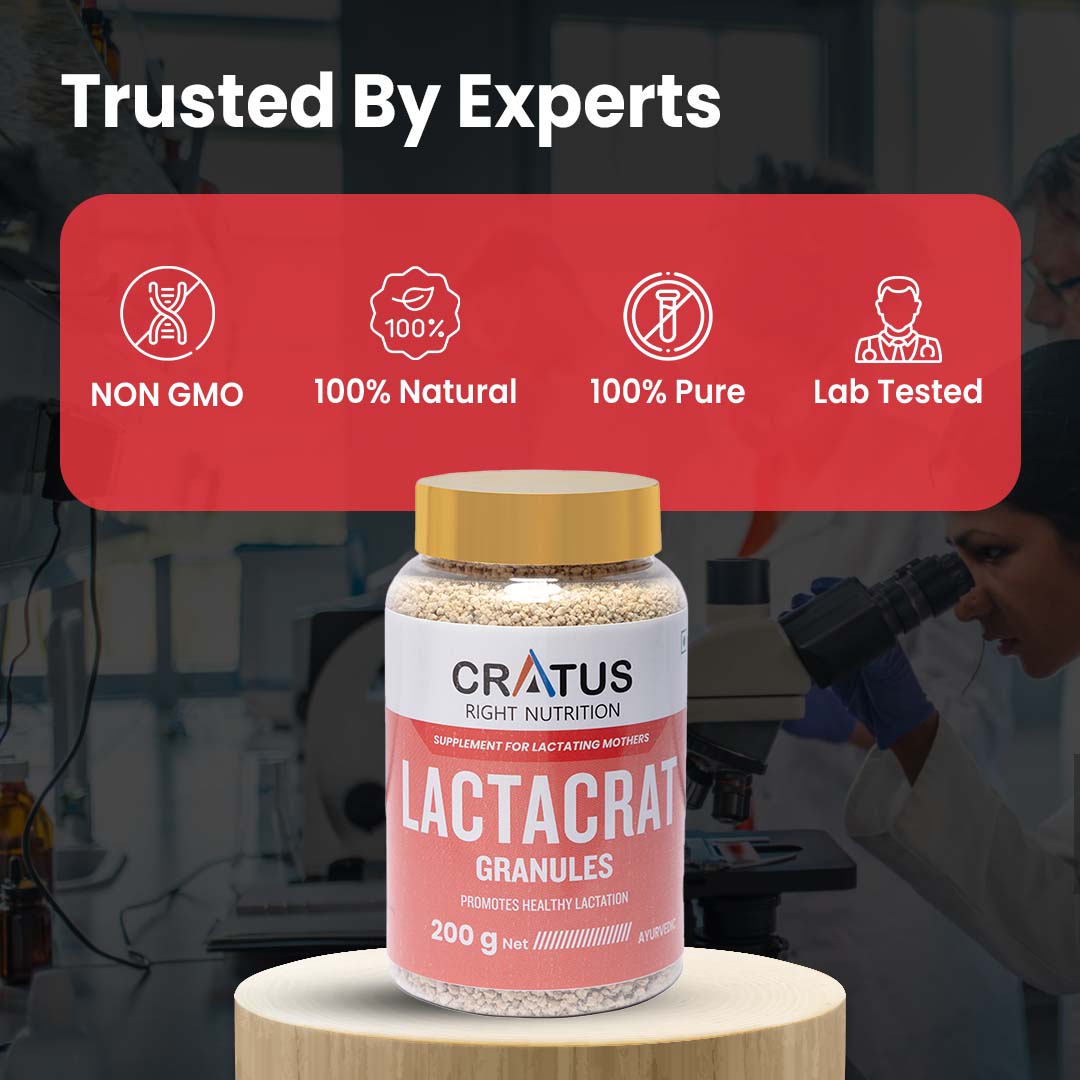 Lactacrat Granules - Natural Lactation Therapy For New Mothers | Contains The Goodness Of Natural Ingredients Including Tulsi, Pipali & Jiwanti | Promotes Healthy Production Of Breast Milk (Pack of 2)