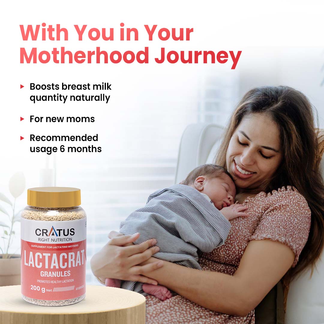 Lactacrat Granules - Natural Lactation Therapy For New Mothers | Contains The Goodness Of Natural Ingredients Including Tulsi, Pipali & Jiwanti | Promotes Healthy Production Of Breast Milk (Pack of 4)