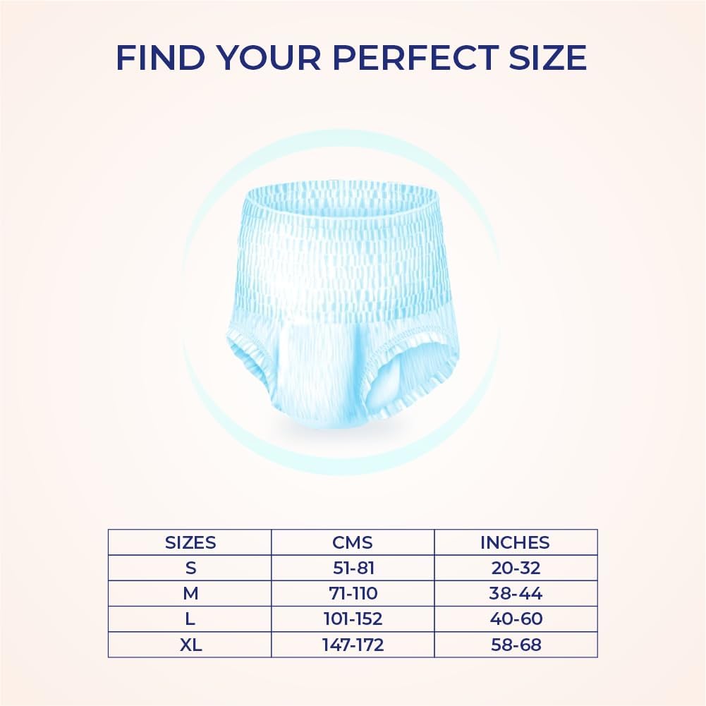 MediSORB Adult Diaper Pants | ExtraLarge (XL) |Waist 147-172 cm (58-68 inches) |High Absorbency 15 Hrs |Rash-Free |Leakproof |Breathable |Odourless |Elastic Waist |Men & Women | 100 Units, Pack of 10