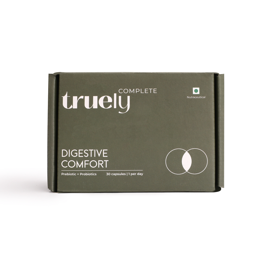 Truely Health Clinically Tested Complete Pre + Probiotic for Men & Women with 7 Vital Strains & Prebiotics for Focus, Skin, Digestion & Immunity | No Artificial Flavors | Vegan (Pack Of 2(60 Capsules)