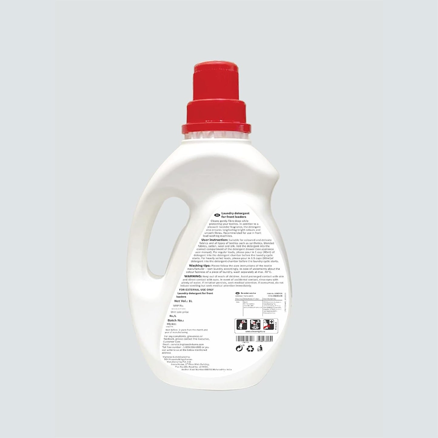 Bosch Liquid Descaler for Washing Machine – 200ml and Bosch Front Load Laundry Detergent Lavender Fragrance - 1 L, Combo Pack of 2