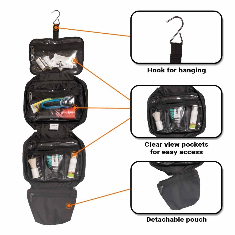 GODS Utility Kit,Toiletry kit with Clear View Compartments, Easy Carry Handle(Blue Pixels)