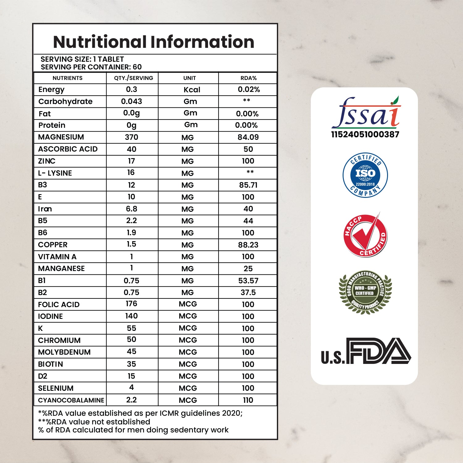 DR. HARLE ZenVita Max India's Only ZMA Supplement for Men & Women with Multivitamins, Minerals, and L-Lysine | Zinc Magnesium Tablets for Muscle Recovery, Sleep Support, Immunity & Endurance - 60 Tablets