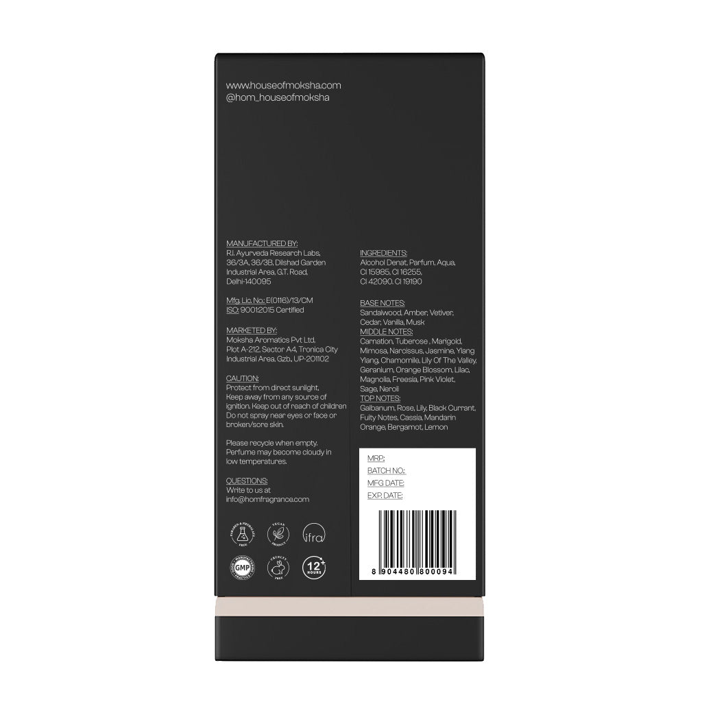 House of Moksha Orchard Bloom and Leather Oud Eau De Parfum (70ml each) I HOM Combo set for Him and Her  I Made with clean ingredients I Affordable Diwali Gift set I Ideal for Couples