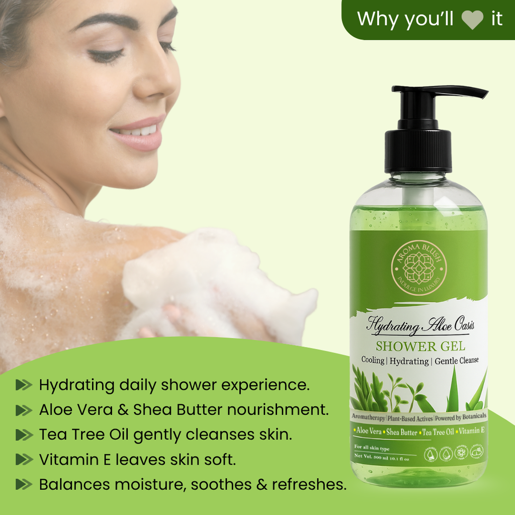 AROMA BLUSH Hydrating Aloe Qasis shower gel 300ML