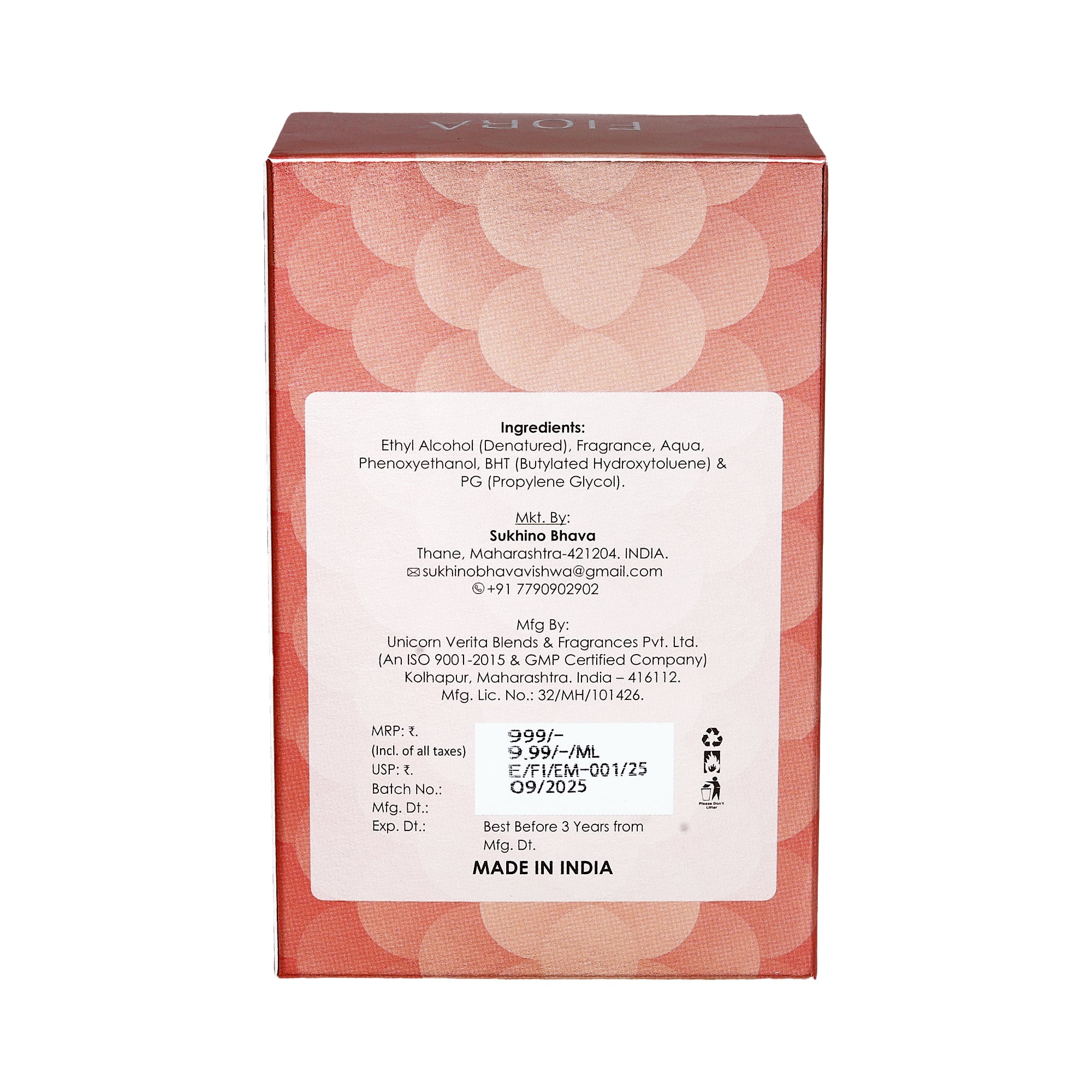 FIORA Embrace Eau de Parfum | Long Lasting Luxury Fragrance | Premium EDP Perfume 100ml | Soft, Comforting, and Sensual Aroma