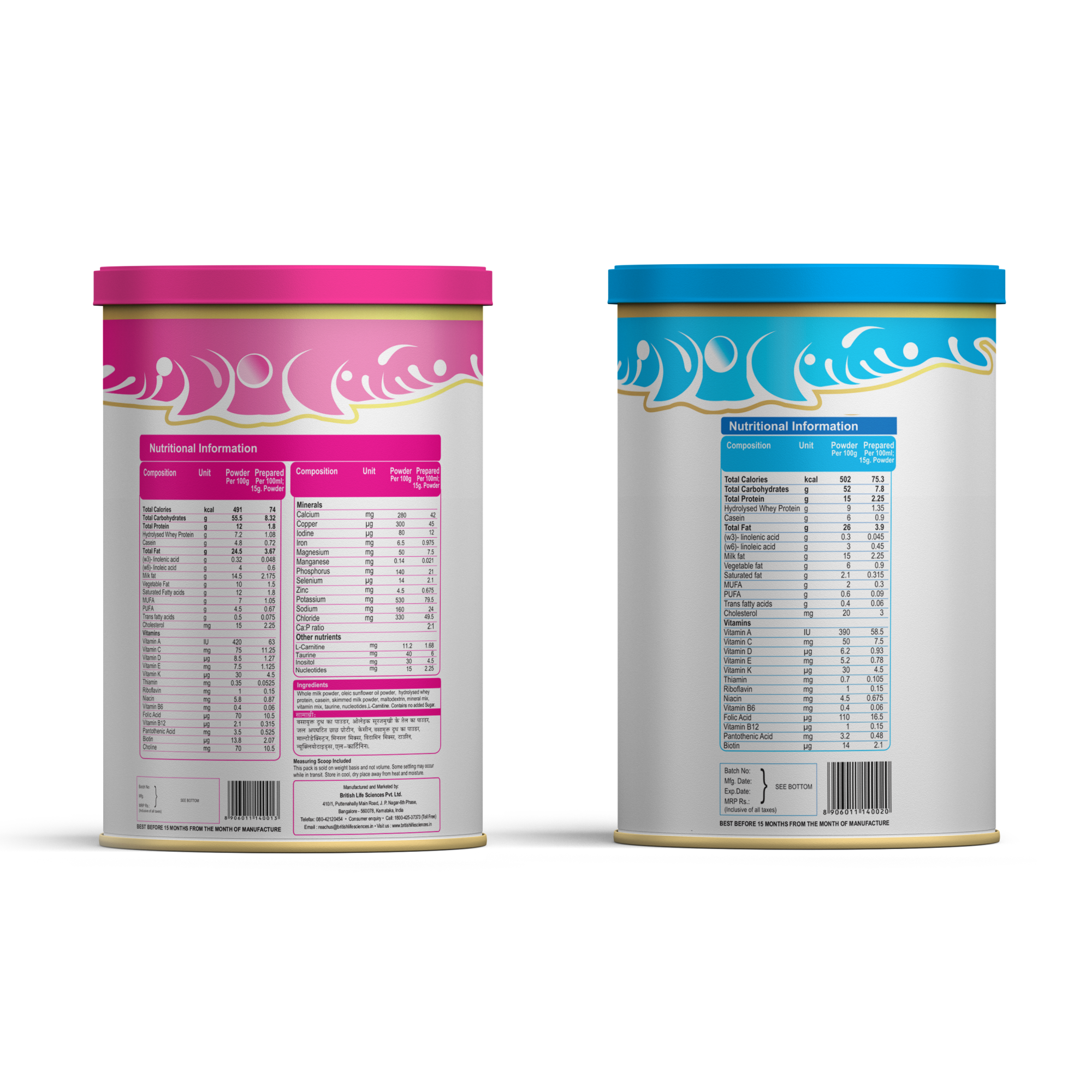 British Life Sciences MMS Stage 1 & MMS Stage 2 Combo | Essential Infant Milk Formula for Overall Development for Babies/Toddlers | Nutritious Milk Drink Powder for Infants