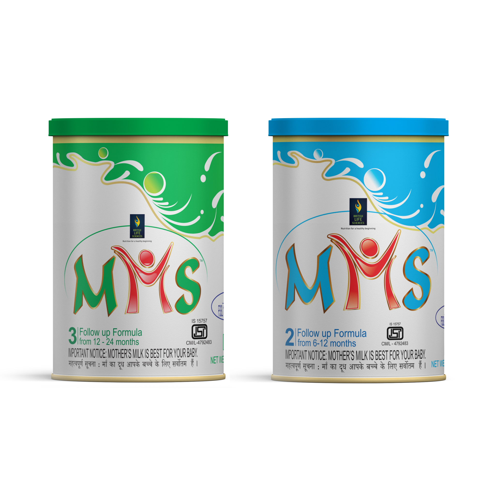 British Life Sciences MMS Stage 2 & MMS Stage 3 Combo | Essential Infant Milk Formula for Overall Development for Babies/Toddlers | Nutritious Milk Drink Powder for Infants