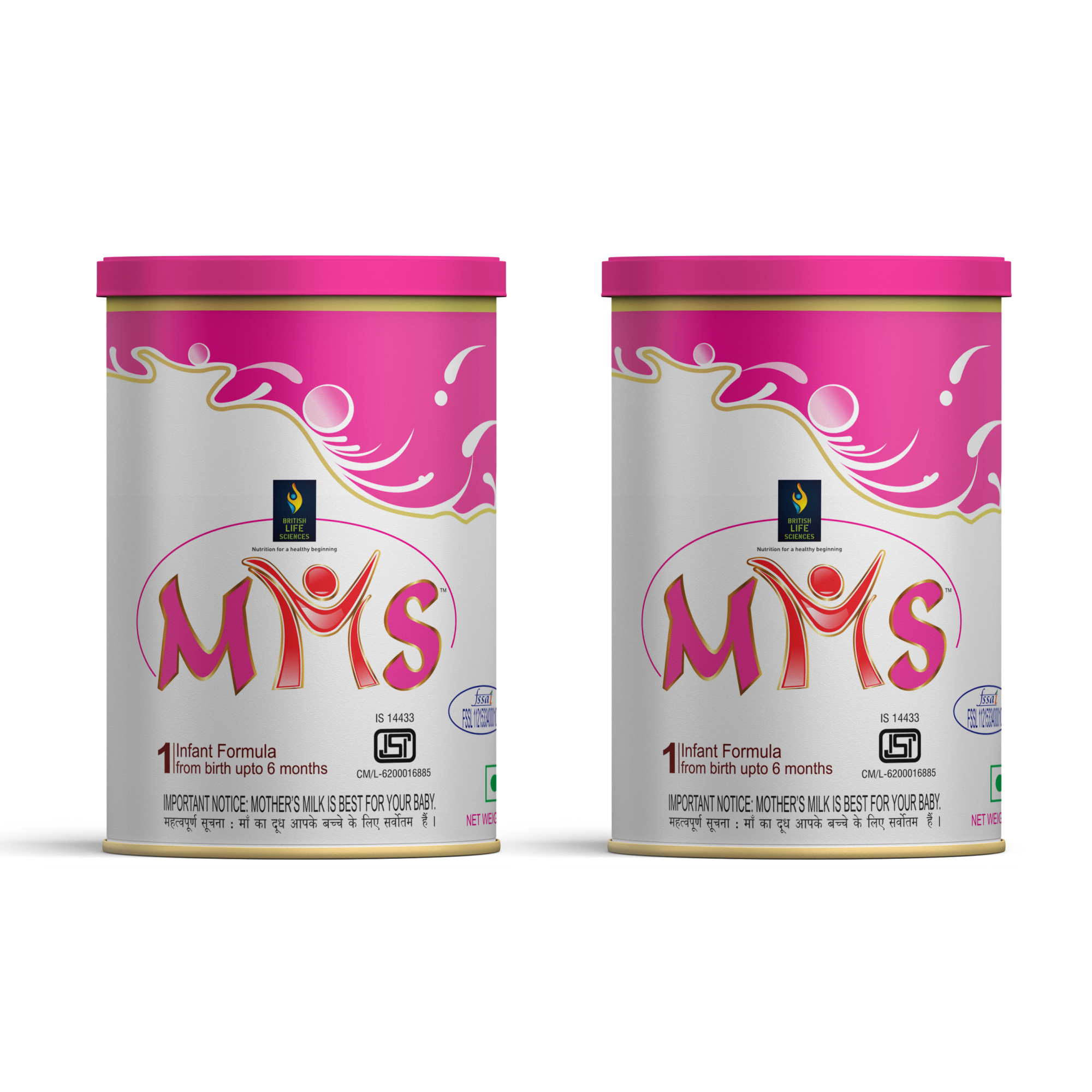 BRITISH LIFE SCIENCES MMS - Infant Formula for 0-6 Months Old |Stage 1 Essential Infant Milk Formula for Overall Development |400 g (Pack of 2)