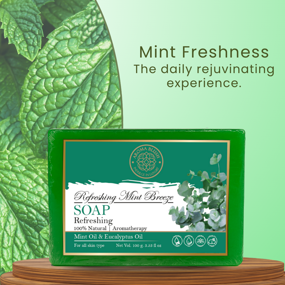 AROMABLUSH Revitalyzing Rosemary, Herbal Infusion & Refreshing Mint Breeze Combo Soap
