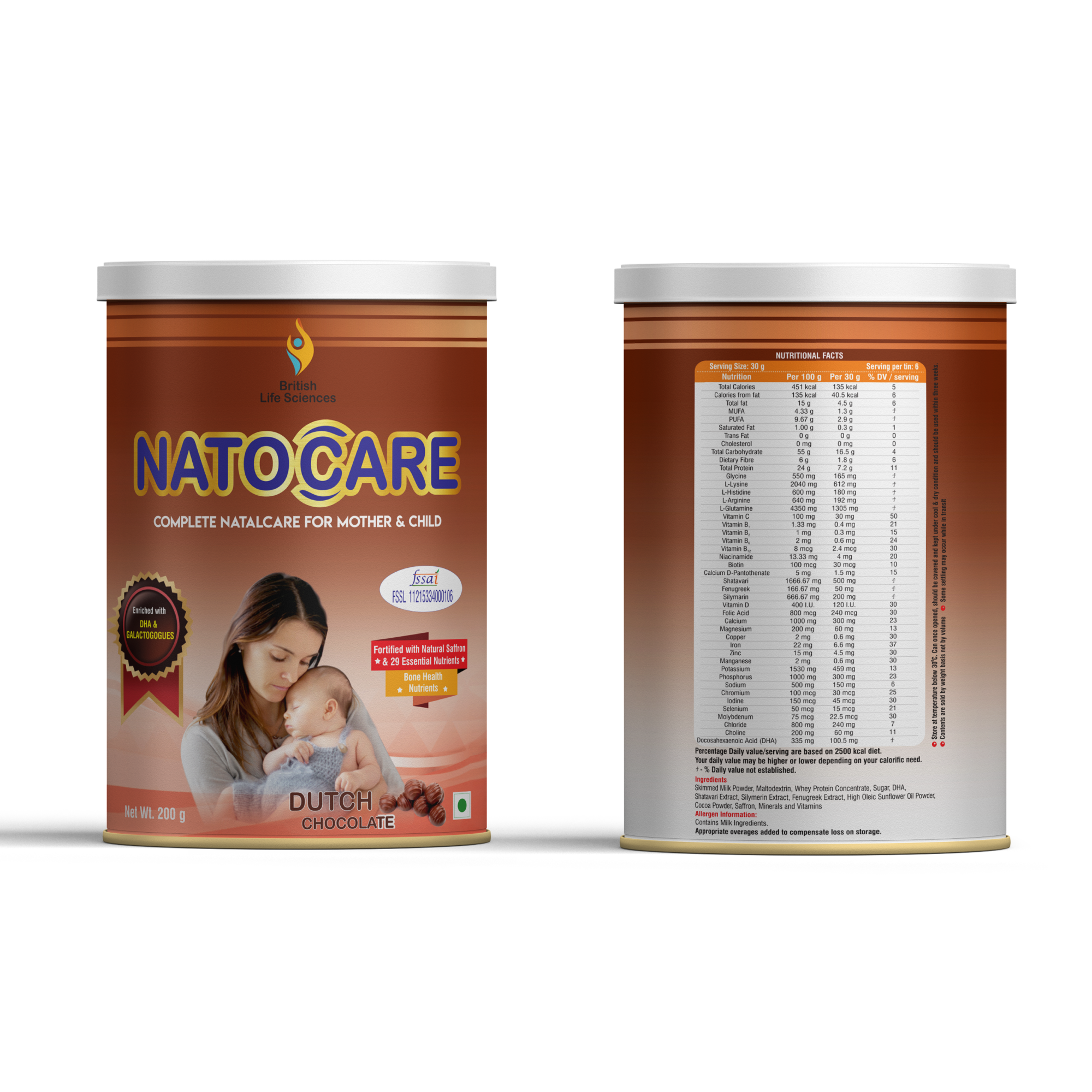 BRITISH LIFE SCIENCES PVT LTD ; Nutrition For A Healthy Beginning Natocare-Lactation Supplement Powder For Breastfeeding Mothers-Shatavari,Silymarin& Fenugreek Extract To Increase Milk Supply, 200G (Pack of 2)