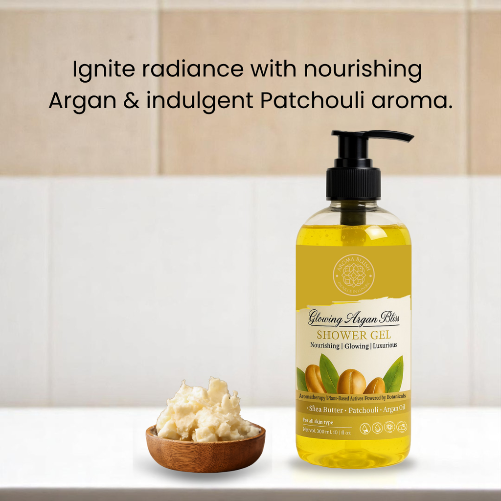 AROMABLUSH Glowing Argan Bliss  Body lotion & shower gels duo's