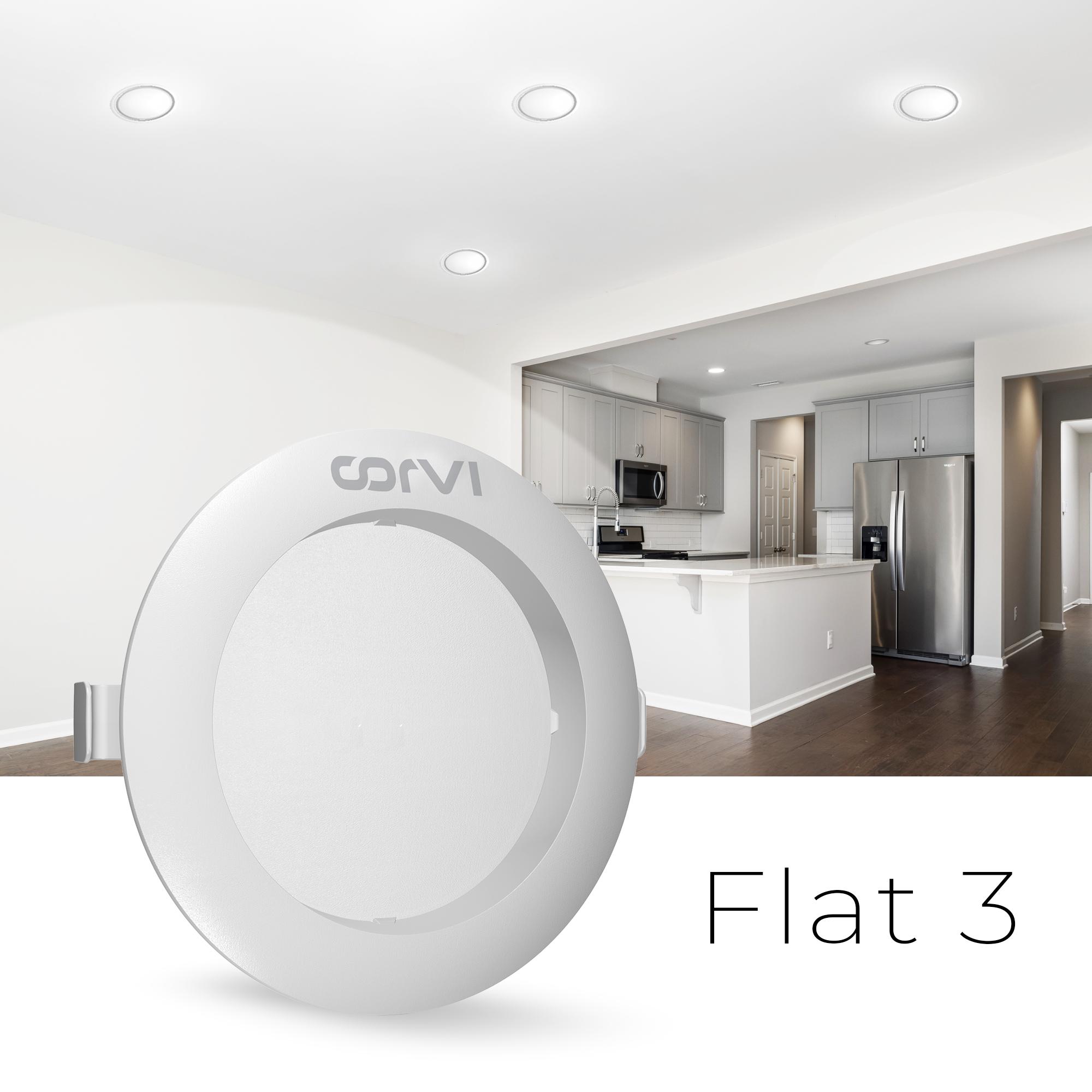 CORVI LED Flat3 6W Round Ceiling Light | Dimmable & Backlit |  White 5700K | Slim Driverless LED Panel with Junction Box | Ideal for False Ceilings & Home Use (Pack of 4)