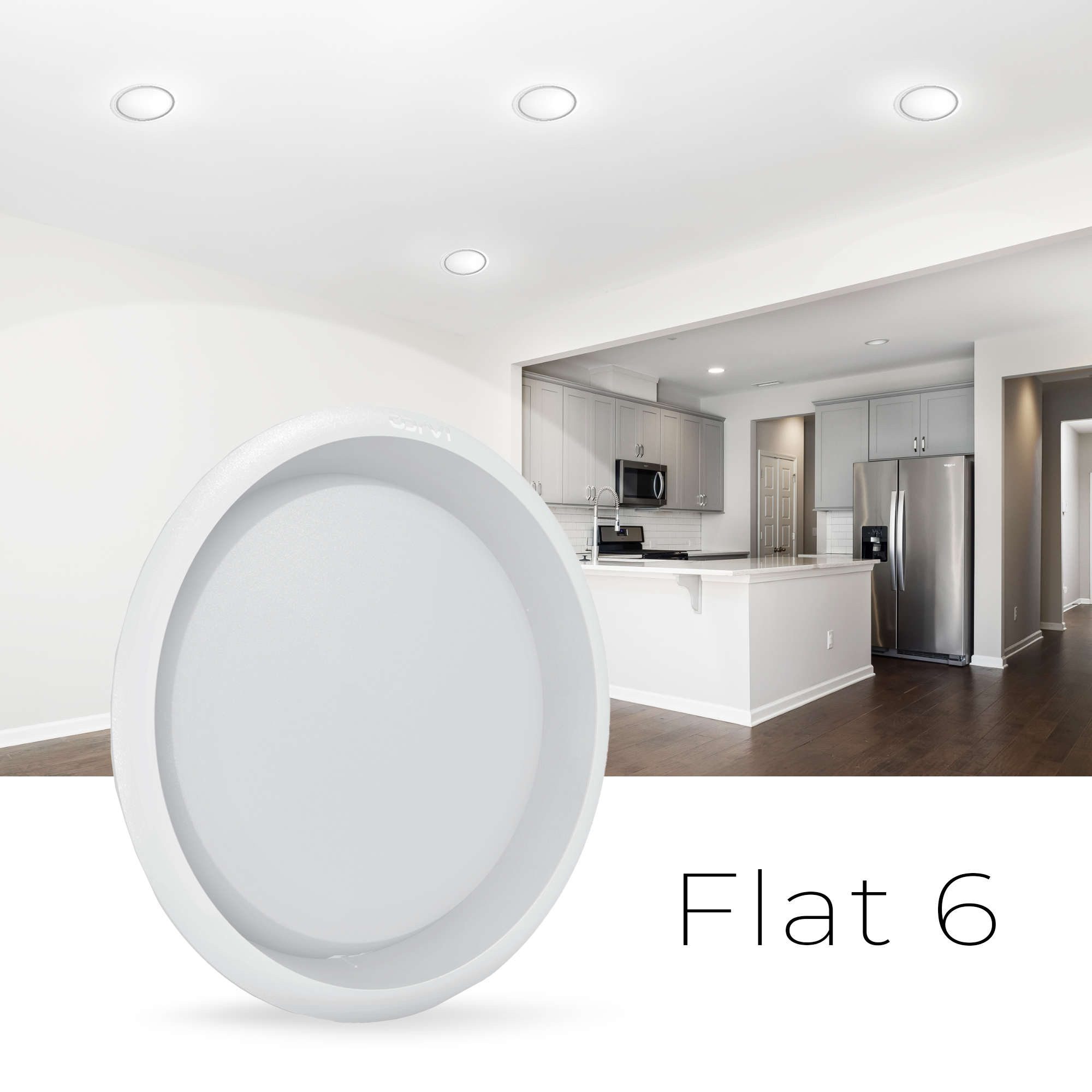 CORVI LED Flat 6 Round 15W False Ceiling Light | Compact, Driverless & Dimmable with Backlit Design |  White 5700K for Home & Office (Pack of 10)