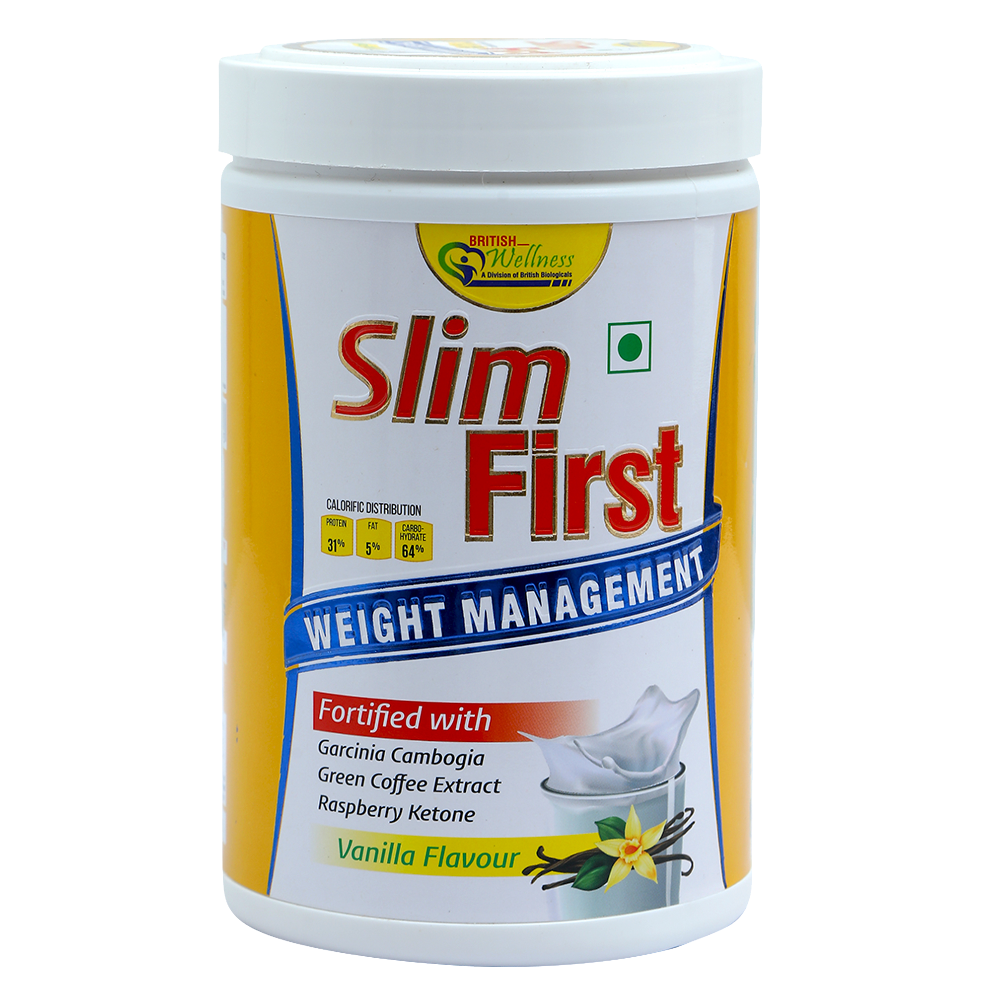 SlimFirst Meal Replacement Shake For Weight Management - 400 GM - Sugar-free, Cholesterol-free, Gluten-free Drink with (Raspberry Ketone & Banaba extract)