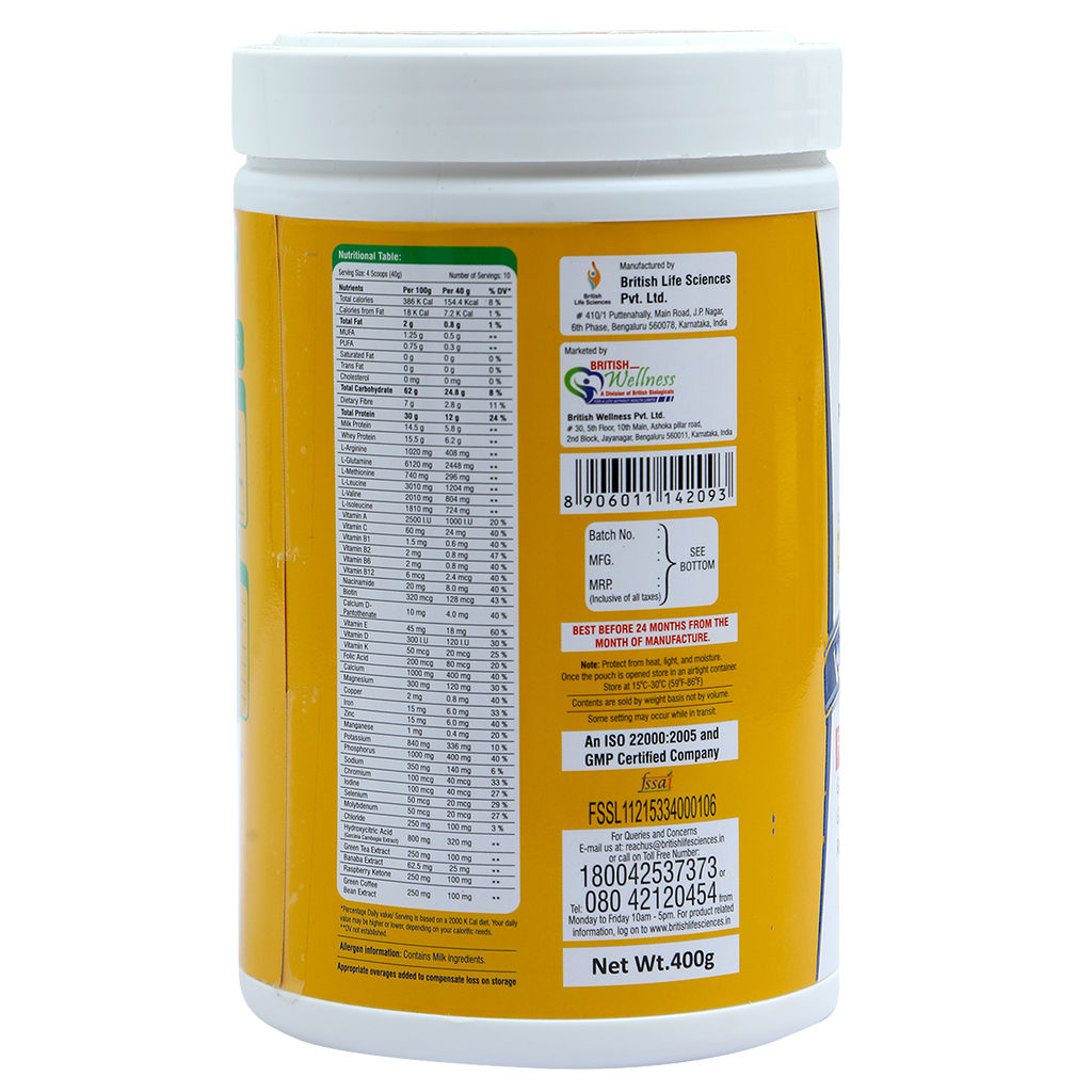 SlimFirst Meal Replacement Shake For Weight Management - 400 GM - Sugar-free, Cholesterol-free, Gluten-free Drink with (Raspberry Ketone & Banaba extract)