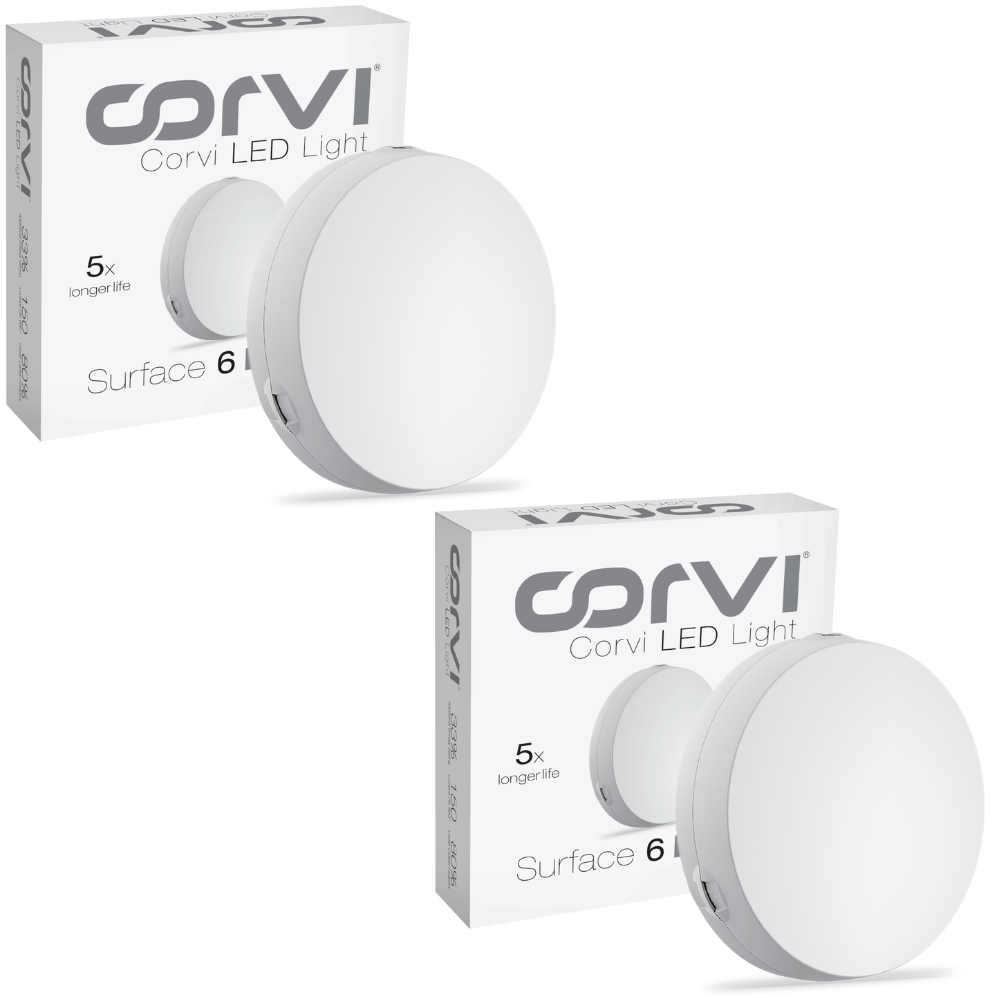 CORVI LED Surface 6 Round 15W | Dimmable & Driverless Ceiling Panel Light | Full Glow, No False Ceiling Required | Slim & Compact | Easy White 4000K (Pack of 2)