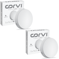 CORVI LED Surface 6 Round 15W | Dimmable & Driverless Ceiling Panel Light | Full Glow, No False Ceiling Required | Slim & Compact | Warm White 3000K (Pack of 2)