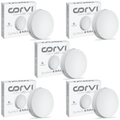 CORVI LED Surface 6 Round 15W | Dimmable & Driverless Ceiling Panel Light | Full Glow, No False Ceiling Required | Slim & Compact | Warm White 3000K (Pack of 5)