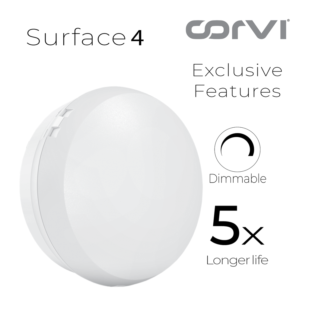 CORVI LED Surface 4 Round 6W | Slim, Driverless, Dimmable Ceiling Panel Light | Full Glow Warm White 3000K | Surface Mount, No False Ceiling Needed (Pack of 3)