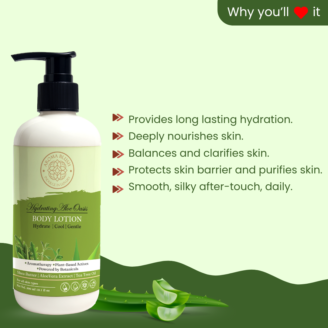 AROMABLUSH Hydrating Aloe Oasis  Body lotion & shower gels duo's