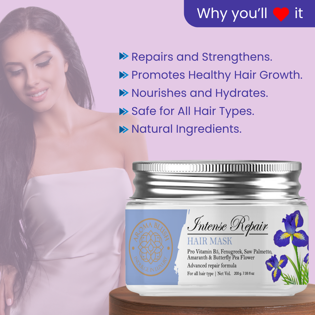 AROMABLUSH Intense Repair  Shampoo, Conditioner & Hairmask Combo