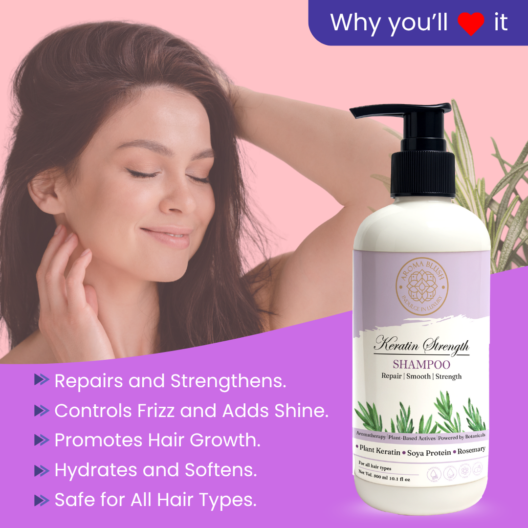 AROMABLUSH Keratin Strength Shampoo & Conditioner Combo