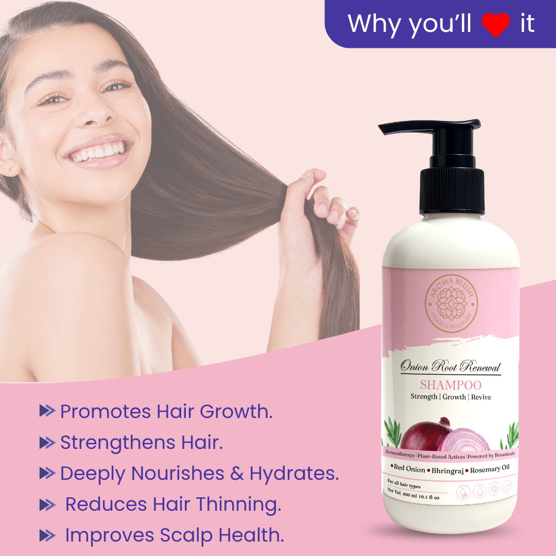 AROMABLUSH Onion Root Renewal  Shampoo & Conditioner Combo