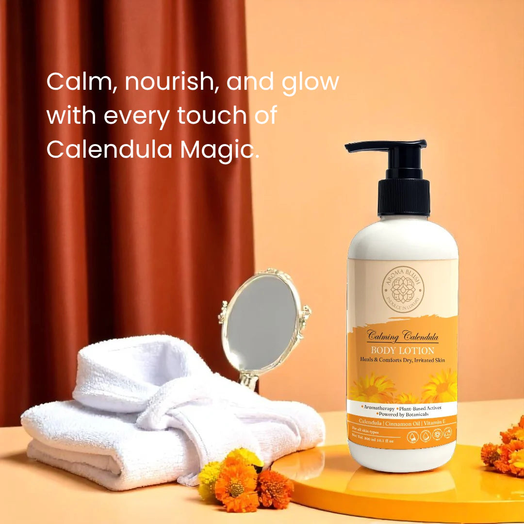 AROMABLUSH Calming Calendula Body lotion & shower gels duo's