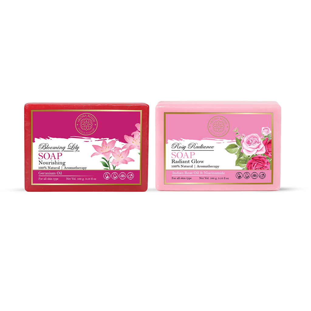 AROMABLUSH Rosy Radiance & Blooming Lily Combo Soap