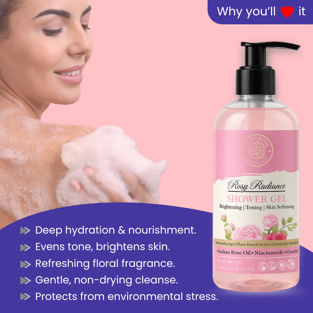 AROMABLUSH Rosy Radiance  Body lotion & shower gels duo's