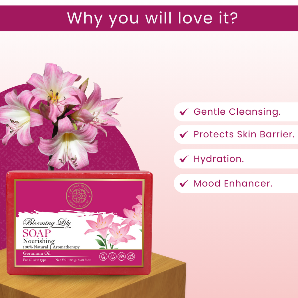 AROMABLUSH Rosy Radiance, Calming Calendula & Blooming Lily Combo Soap