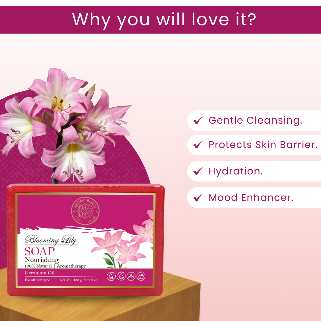AROMABLUSH Rosy Radiance, Calming Calendula & Blooming Lily Combo Soap