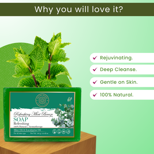 AROMABLUSH Revitalyzing Rosemary, Herbal Infusion & Refreshing Mint Breeze Combo Soap