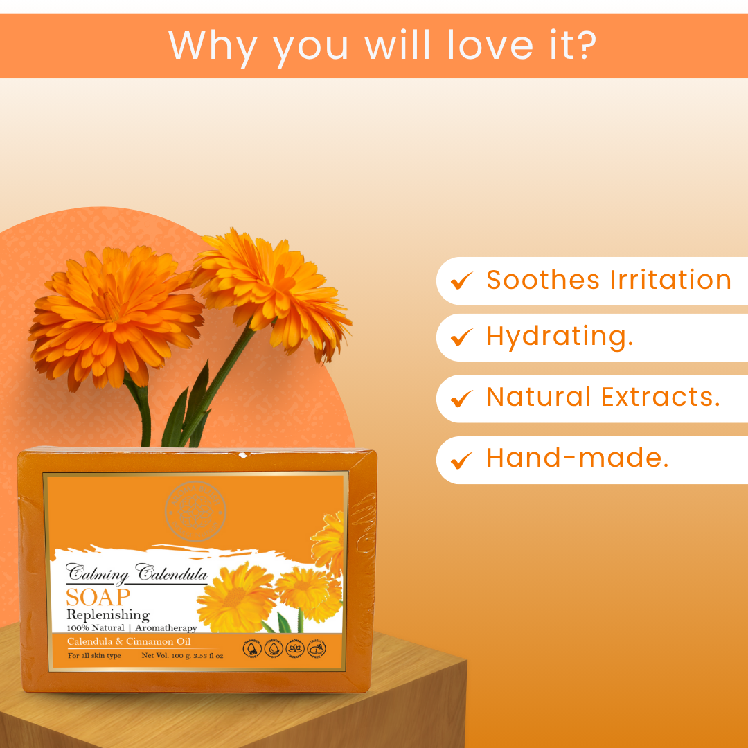 AROMABLUSH Glowing Argan Bliss, Calming Calendula & Morming Brew Revival Combo Soap