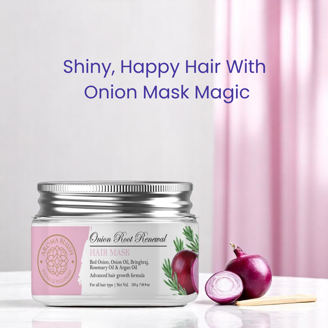 AROMABLUSH Onion Root Renewal  Shampoo, Conditioner & Hairmask Combo