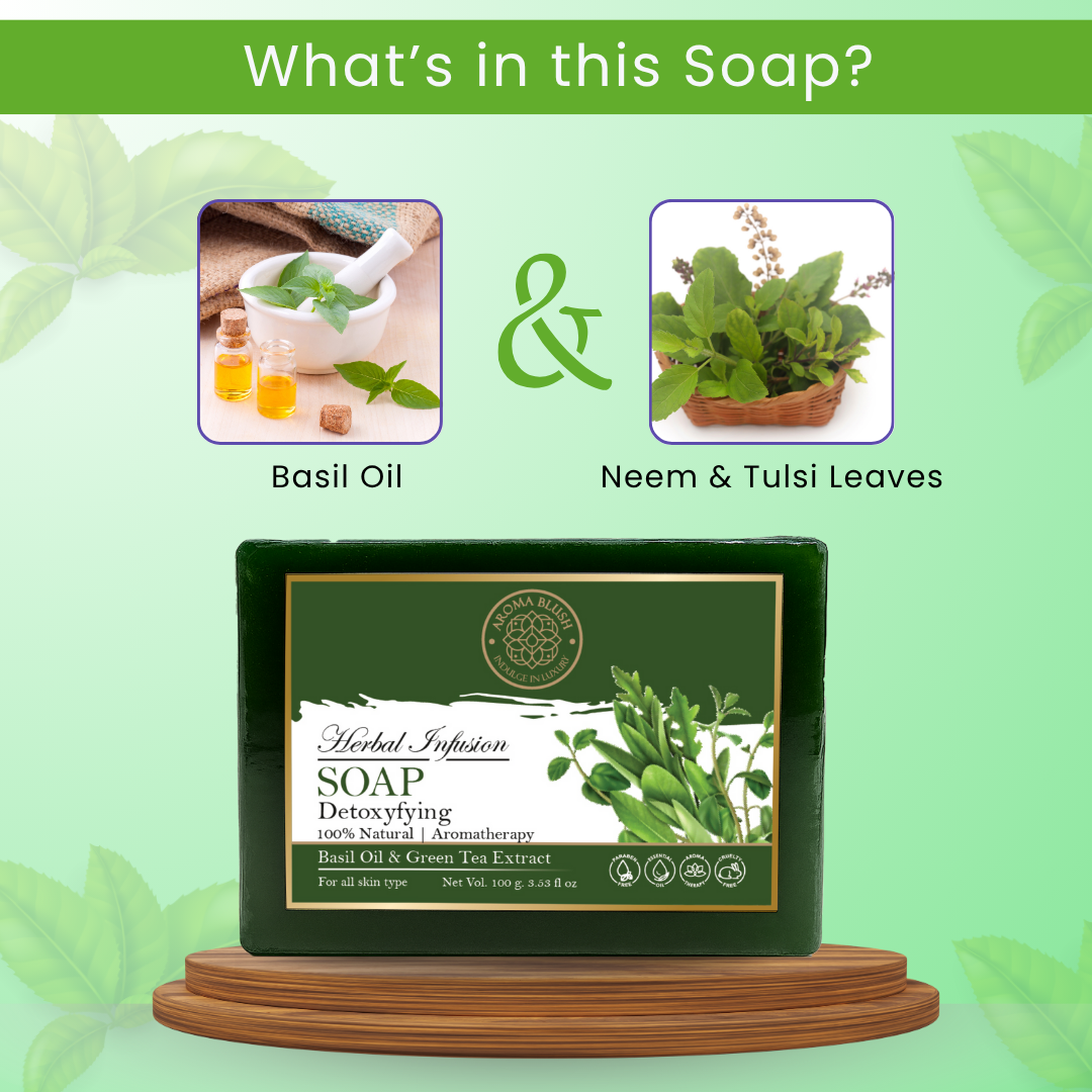 AROMABLUSH Revitalyzing Rosemary, Herbal Infusion & Refreshing Mint Breeze Combo Soap