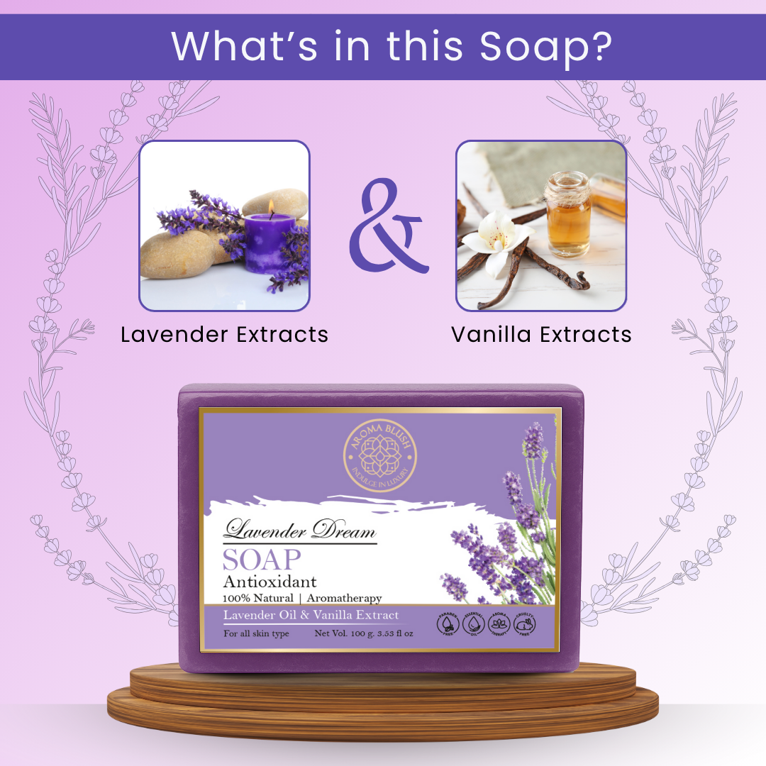AROMABLUSH Rosy Radiance, Lavender Dream & Blooming Lily Combo Soap