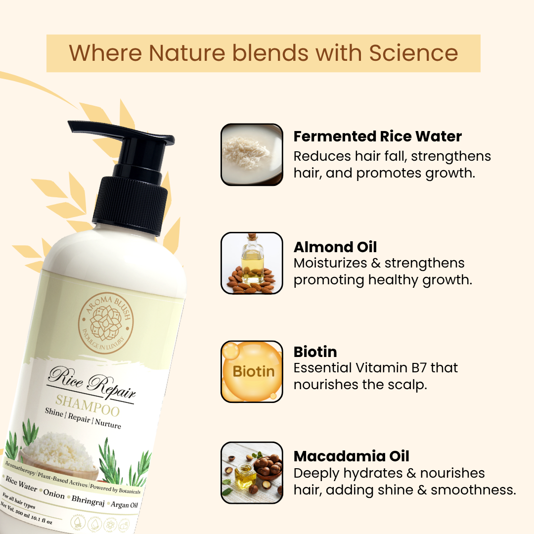 AROMABLUSH  Rice Repair  Shampoo & Conditioner Combo