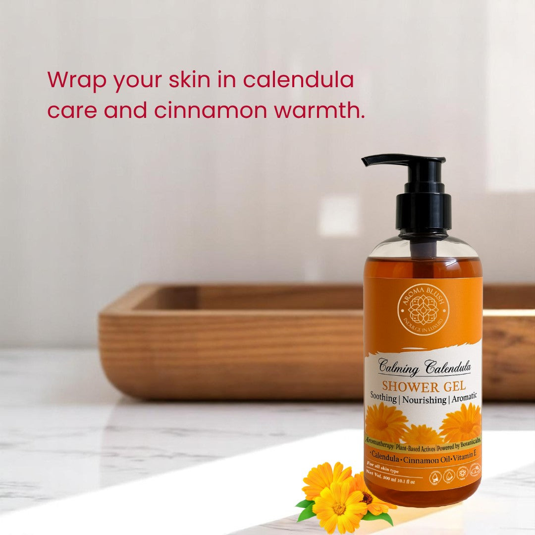 AROMABLUSH Calming Calendula Body lotion & shower gels duo's