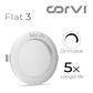 CORVI LED Flat3 6W Round Ceiling Light | Dimmable & Backlit |  White 5700K | Slim Driverless LED Panel with Junction Box | Ideal for False Ceilings & Home Use (Pack of 10)