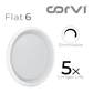 CORVI LED Flat 6 Round 15W False Ceiling Light | Compact, Driverless & Dimmable with Backlit Design |  White 5700K for Home & Office (Pack of 5)