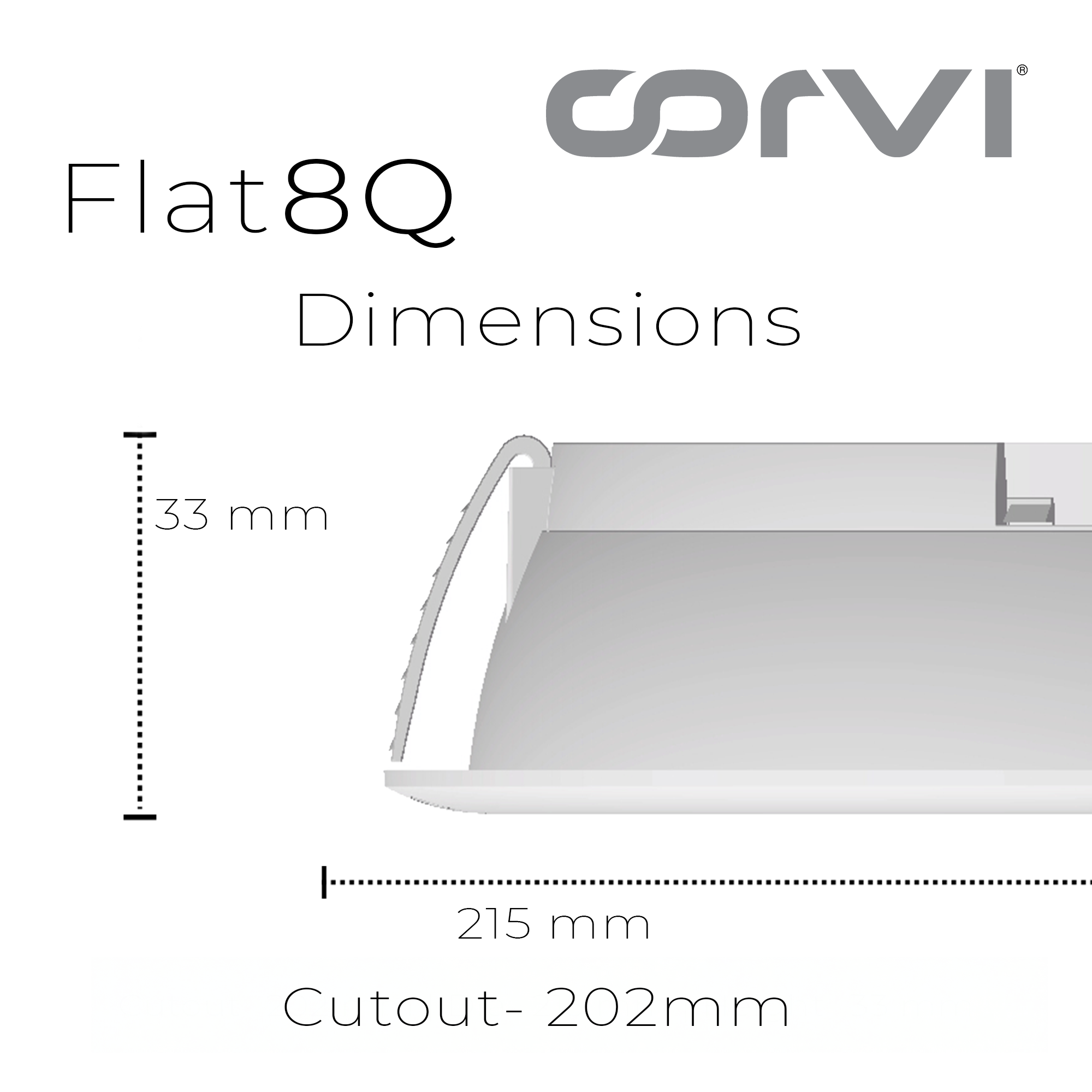 CORVI LED Flat 8Q Square 20W | Compact & Driverless False Ceiling Light | Dimmable with Backlit Technology for Maximum Output | Easy White 4000K (Pack of 2)