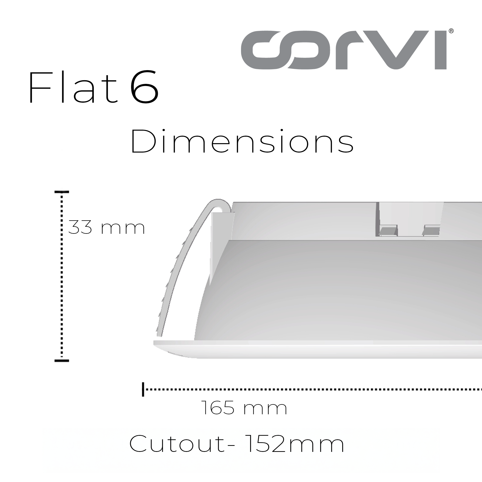 CORVI LED Flat 6 Round 15W False Ceiling Light | Compact, Driverless & Dimmable with Backlit Design | Easy White 4000K for Home & Office (Pack of 2)