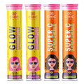 Chicnutrix Glow + Super C - Japanese Glutathione 500 mg - Natural Amla Extract Vitamin C + Zinc - Spotless & Acne-free Skin - Skin Glow & Radiance - Clear Skin, No Added Sugar, 20 effervescent Tablets each, Pack of 4 - Strawberry Lemon Flavour, Fizzy Oran